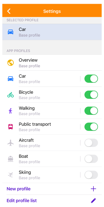 Manage profile iOS