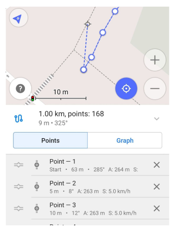 Plan a route modify-track-android
