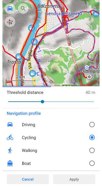 Plan a route snap-road-ios