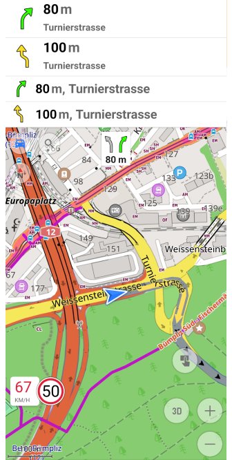 Route Guidance Widget