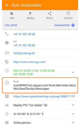 POI suchen Android