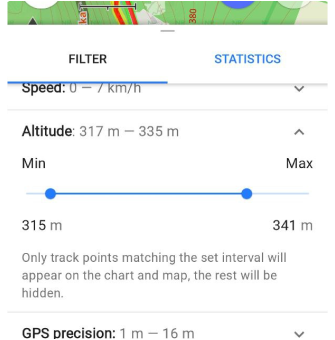 GPS-Filter-Höhennummern Android