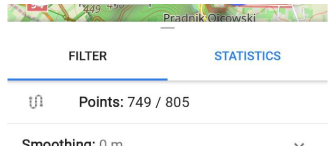 GPS-Filter-Bildschirm Punkte-Nummern Android