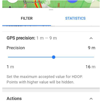 GPS-Filter-Präzisionsnummern Android