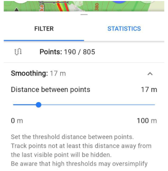 GPS-Filter-Glättungsnummern Android