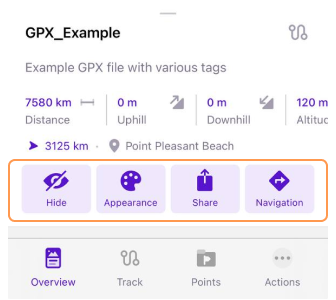 Track-Kontextmenü Übersicht iOS 3