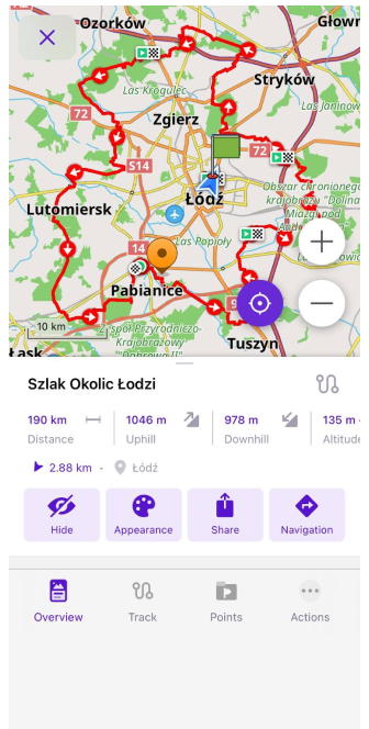 Übersicht Track-Kontextmenü iOS