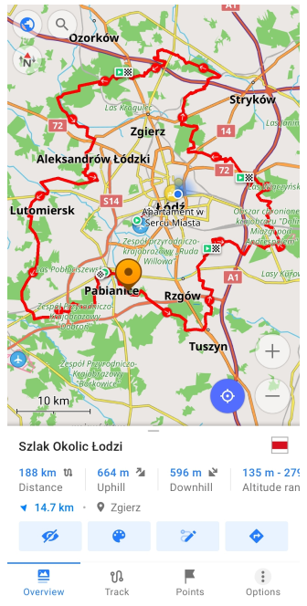 Übersicht Track-Kontextmenü Android