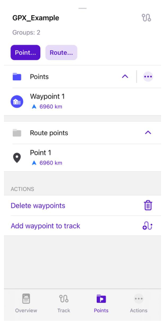 Kontext-Track-Menü Punkte iOS