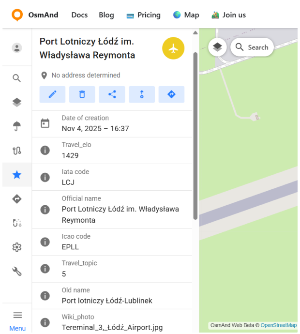Web Favorites Details