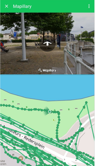 Imágenes del complemento Mapillary Android