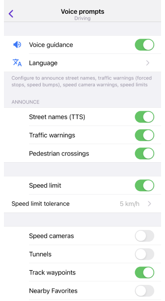 Configuración de navegación por voz iOS