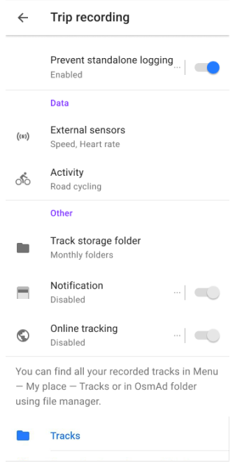 Configuration de l&#39;enregistrement de trajet dans Android