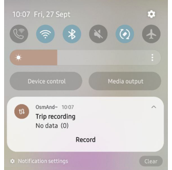 Notification d&#39;enregistrement de trajet