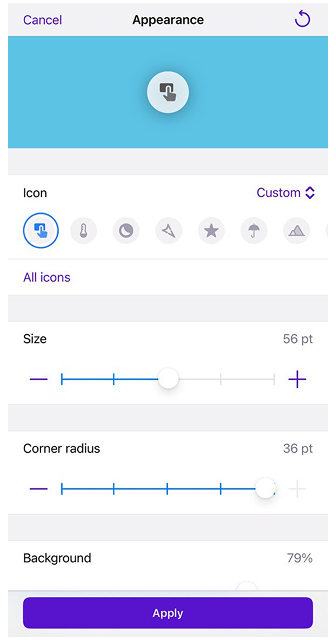 Aspetto del Pulsante