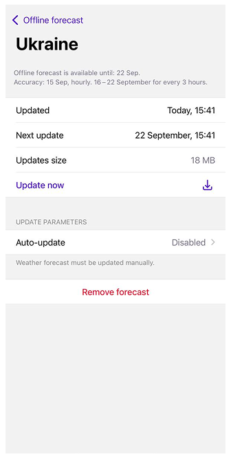 Weersvoorspelling Kaarten bijwerken iOS