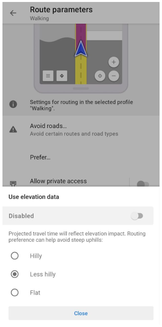 Hoogtegegevens gebruiken Android