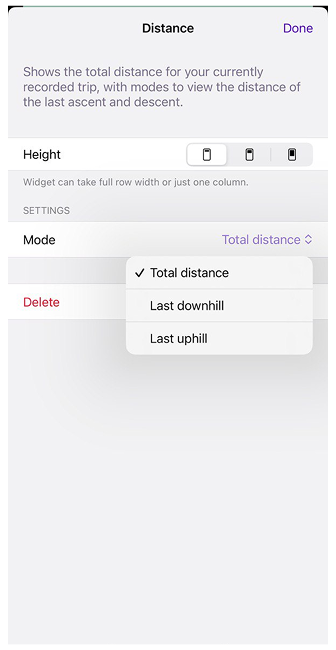 Ritten registreren widget