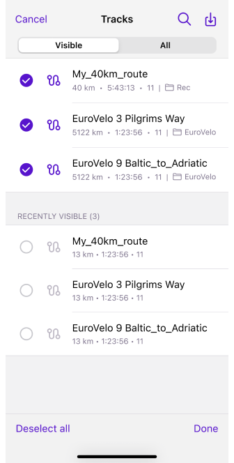 Налаштувати треки на карті iOS