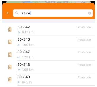 Пошук за поштовим ін�дексом iOS