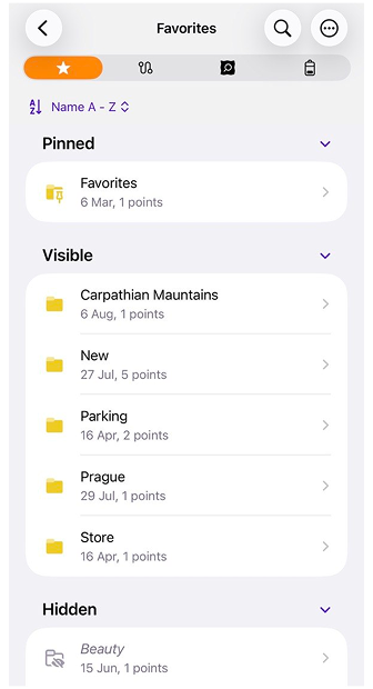 قائمة المفضلة iOS