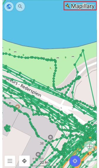 قائمة سيا�ق خريطة مكون Mapillary الإضافي أندرويد