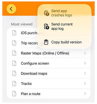إرسال سجلات الأعطال من iOS