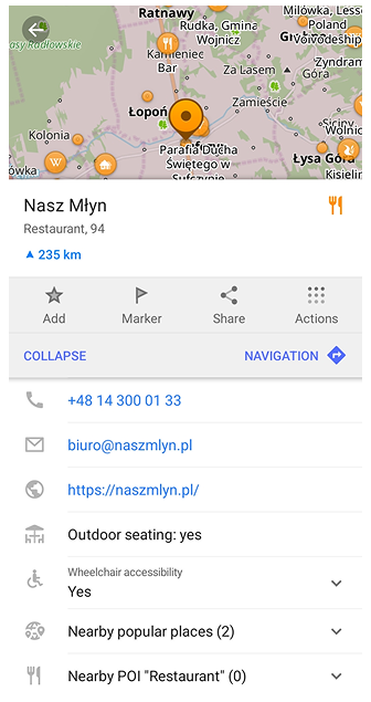 Context menu Android