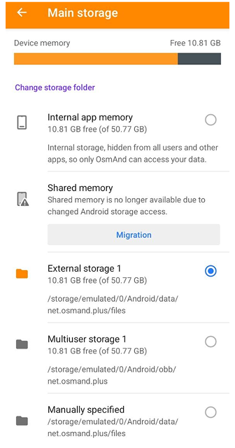 Profiles Storage Settings Android