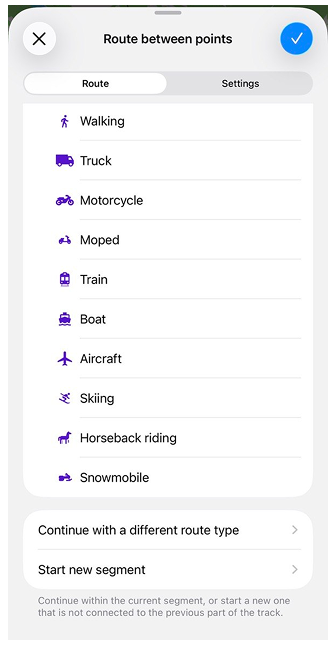 Plan a route ios