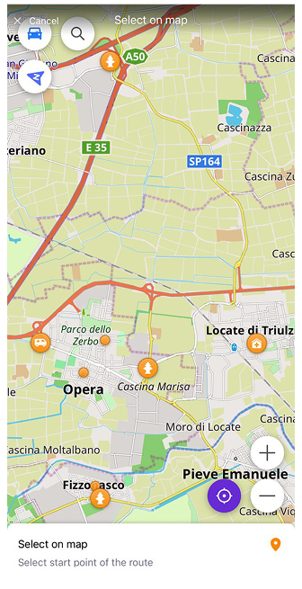Select on the map iOS