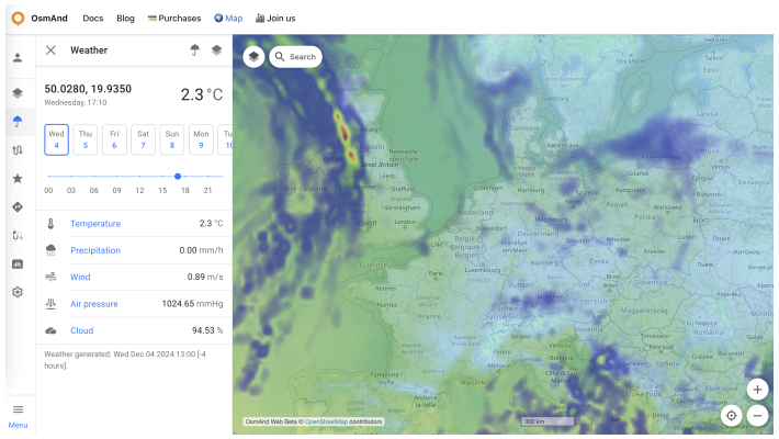 OsmAnd Web Weather