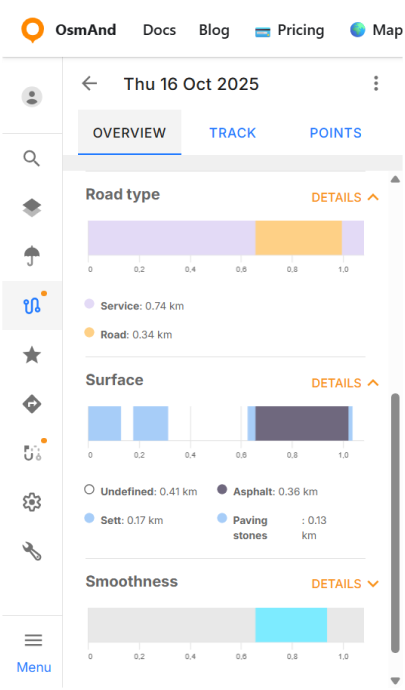 OsmAnd Web Cloud-GPX-Bearbeitung