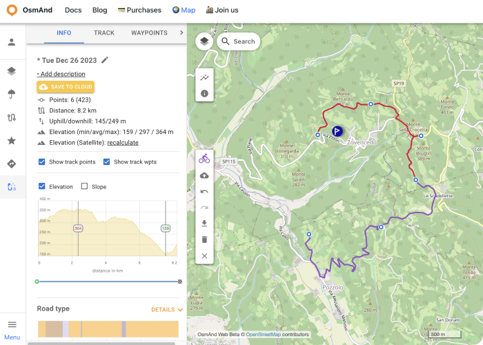 OsmAnd Web Track erstellen