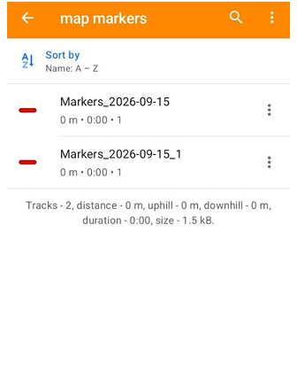 Lista de Mis lugares de entrada de coordenadas Android 2