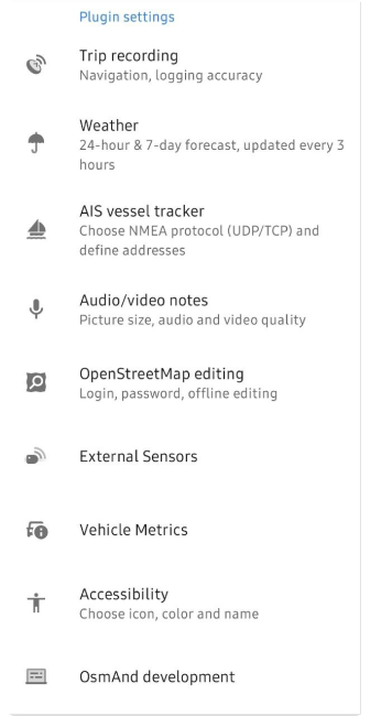 Complementos de ajustes de perfil Android