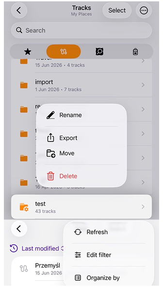 Gestión de Carpetas Inteligentes en Mis lugares iOS