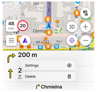 Nombre de calle con próximo giro en iOS