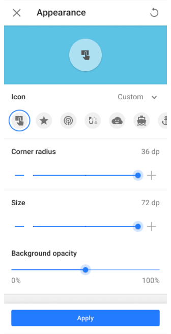 Apparence du bouton