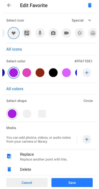 Modifier un favori Android