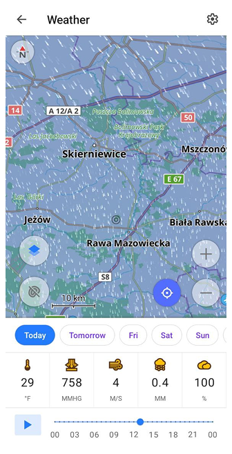 Tableau de bord Météo Android 2