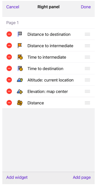 Menu Configura schermata