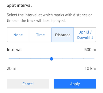 Interval splitsen Android