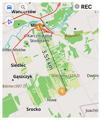 Odległość przez dotknięcie Android