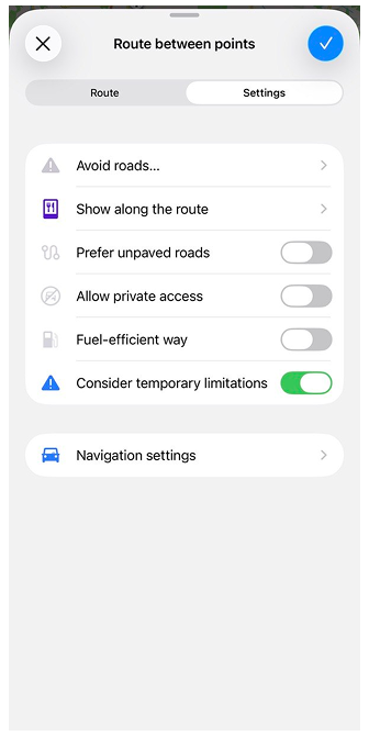 Planowanie trasy ios