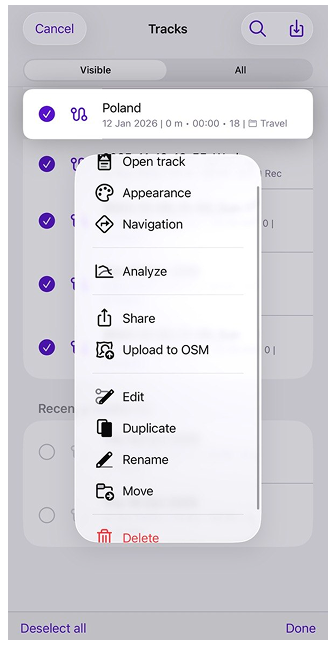 Harita izlerini yapılandır iOS