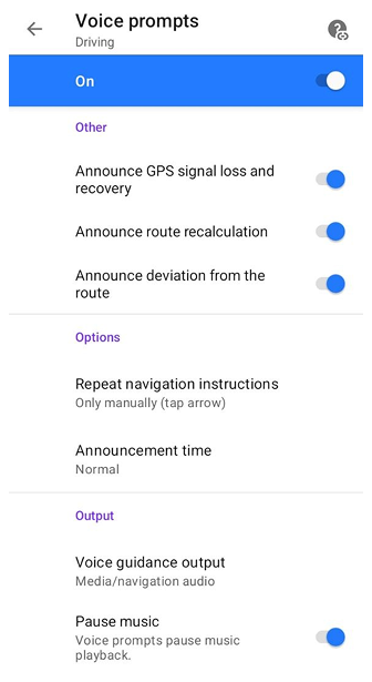 Sesli Navigasyon ayarları Android